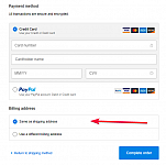 Add option to enter billing address in one page checkout layout